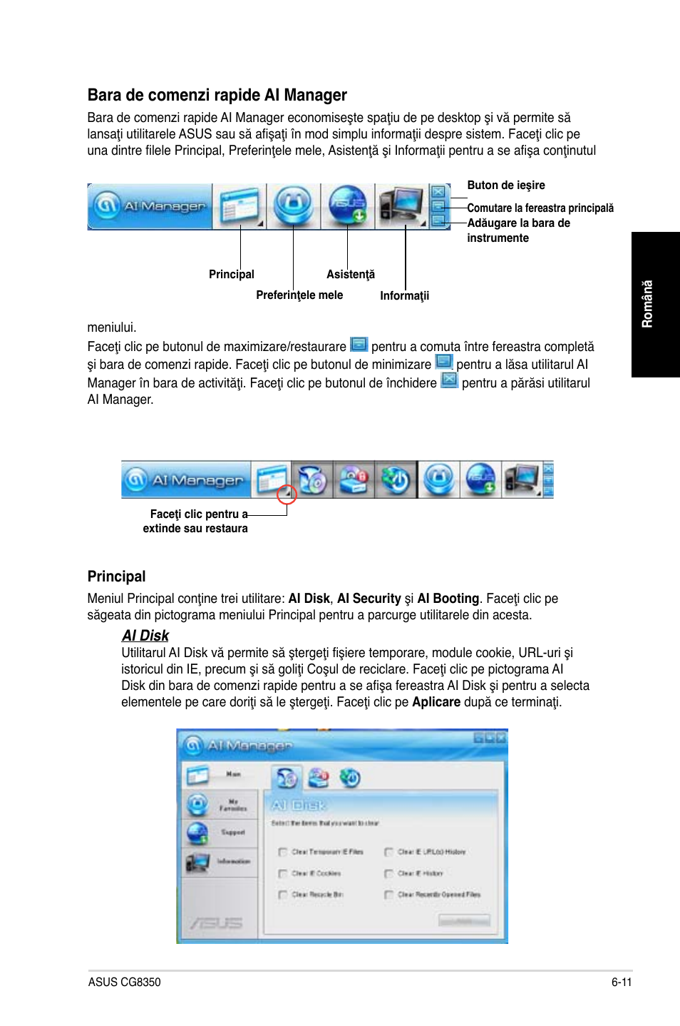 Bara de comenzi rapide ai manager | Asus CG8350 User Manual | Page 135 / 227