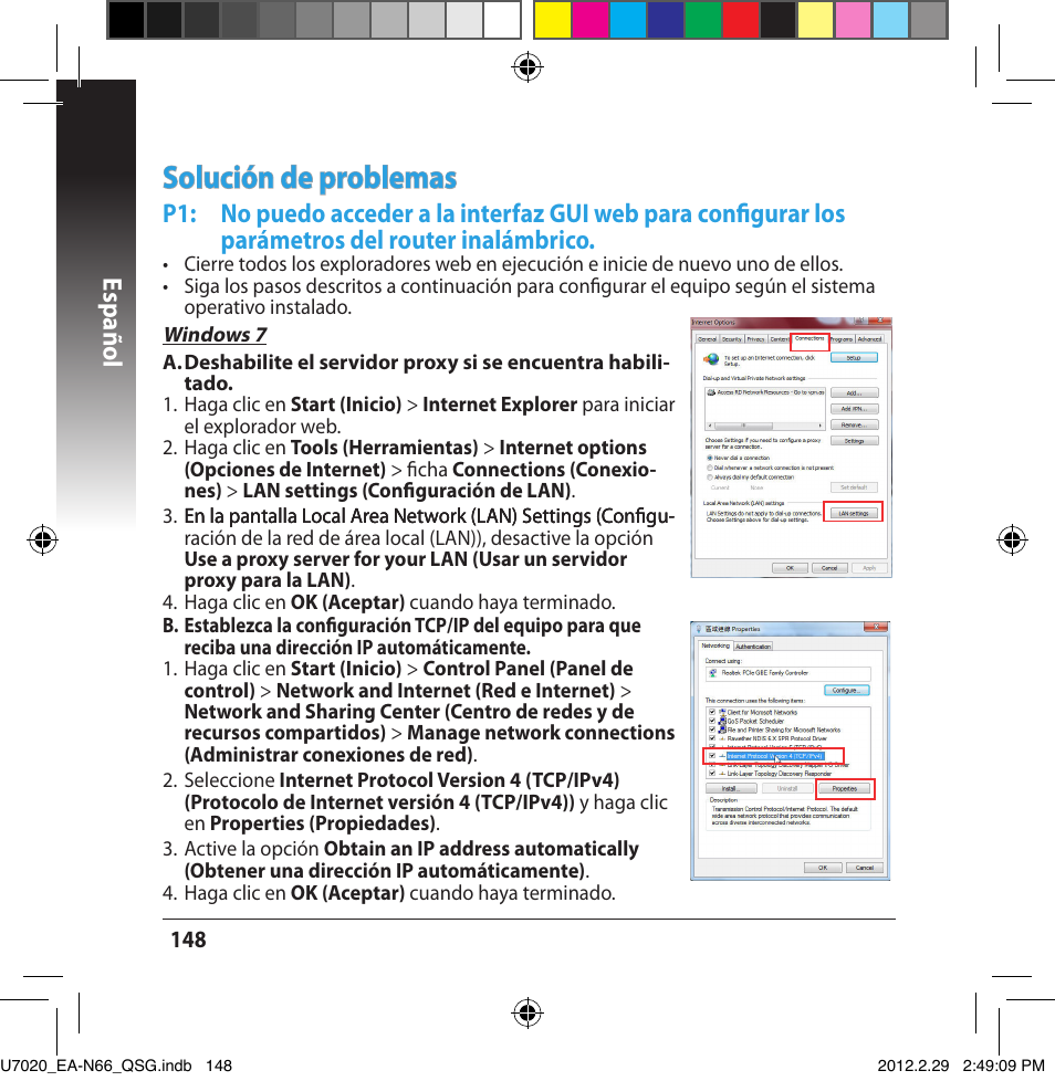 Solución de problemas, Español | Asus EA-N66 User Manual | Page 148 / 170