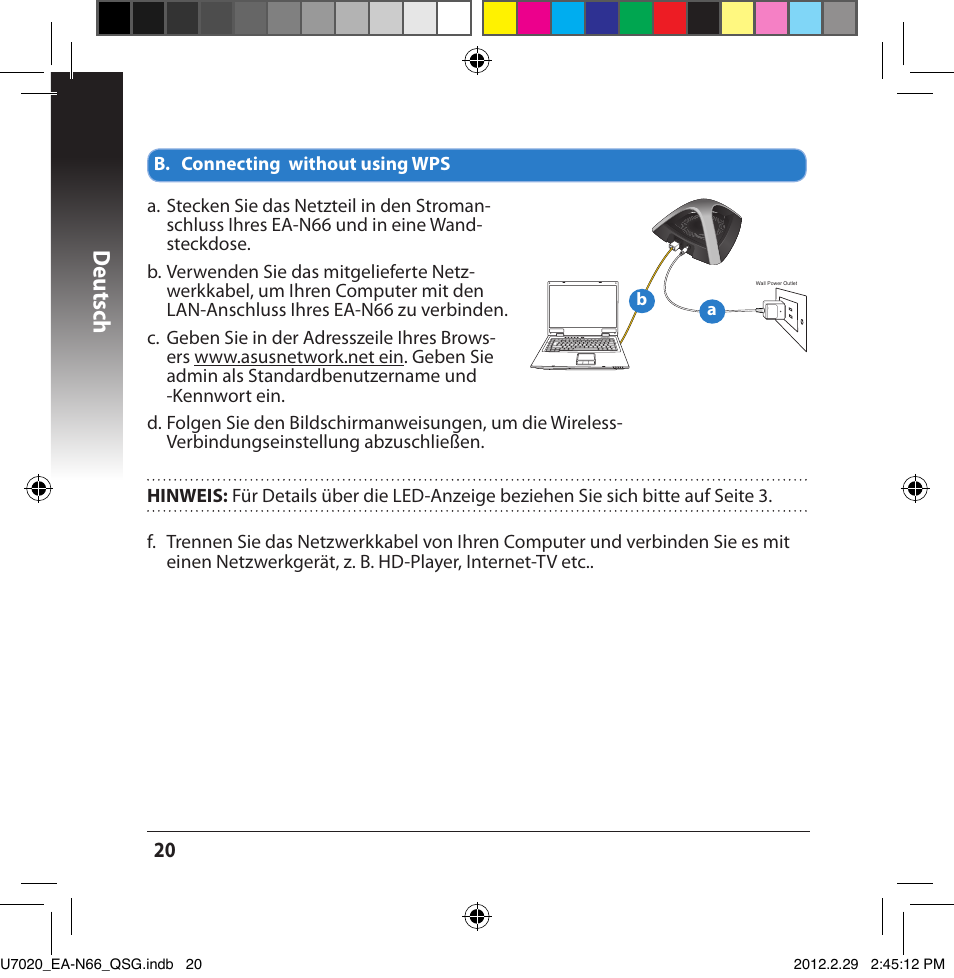Deutsch | Asus EA-N66 User Manual | Page 20 / 170