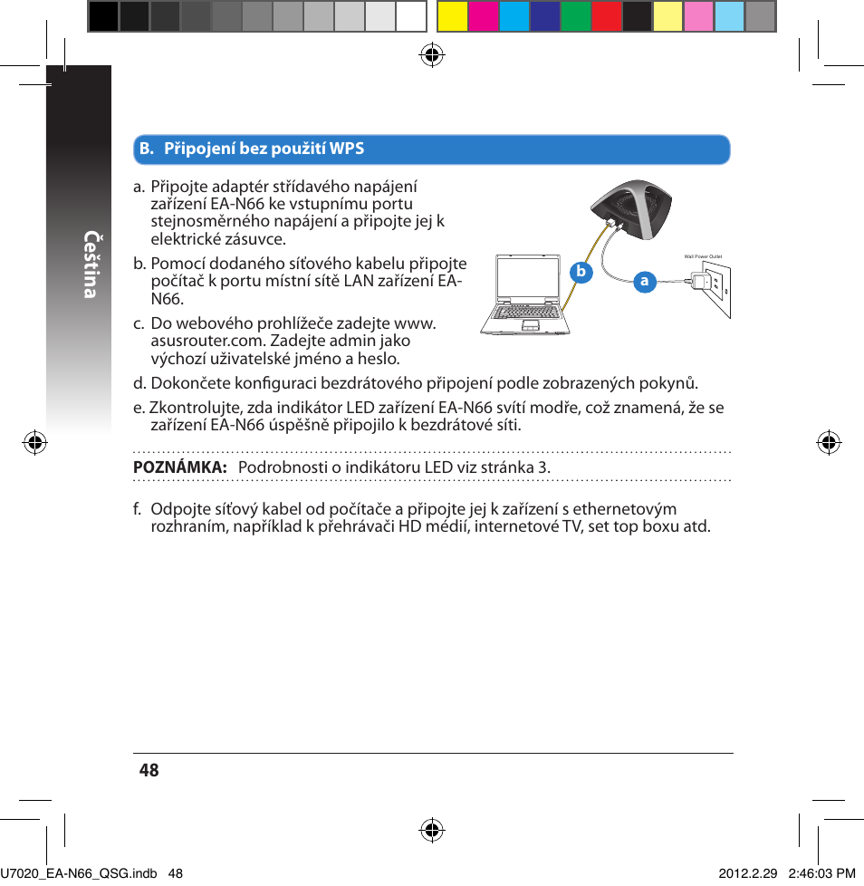 Čeština | Asus EA-N66 User Manual | Page 48 / 170