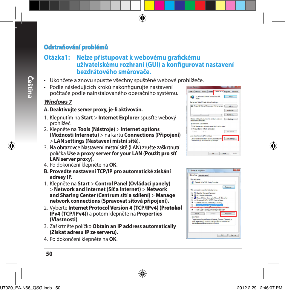 Čeština | Asus EA-N66 User Manual | Page 50 / 170