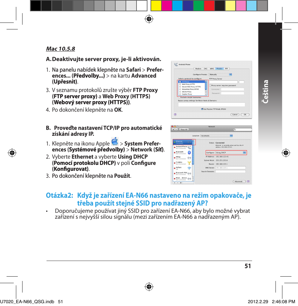 Čeština | Asus EA-N66 User Manual | Page 51 / 170