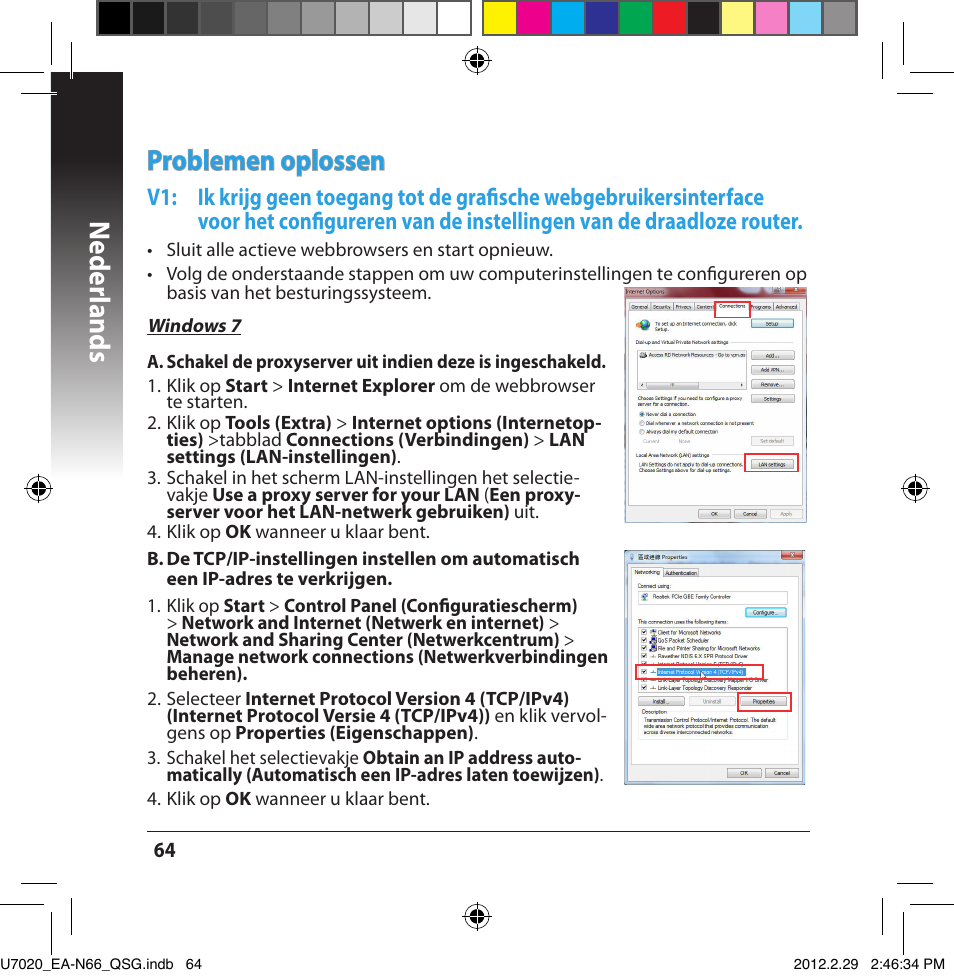 Neder lands, Problemen oplossen | Asus EA-N66 User Manual | Page 64 / 170