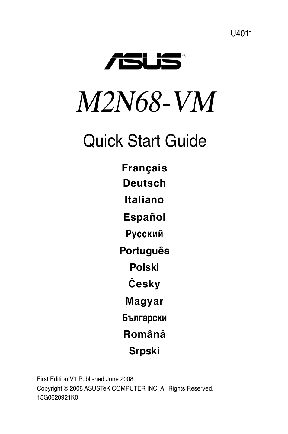 Asus M2N68-VM User Manual | 37 pages