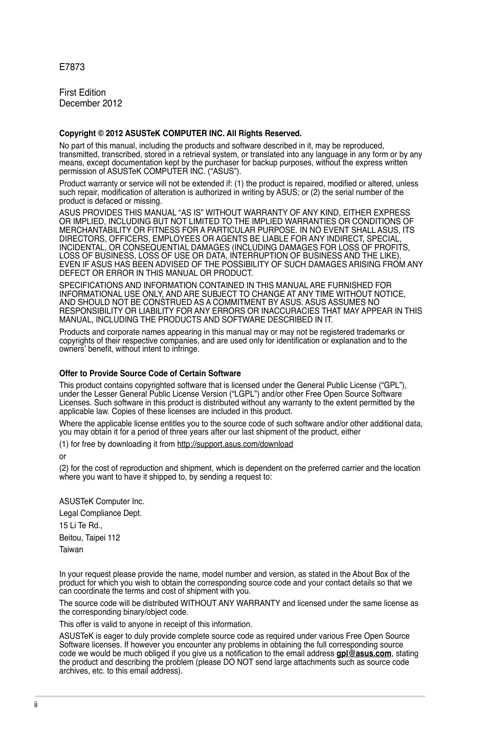 Asus H61M-E User Manual | Page 2 / 78