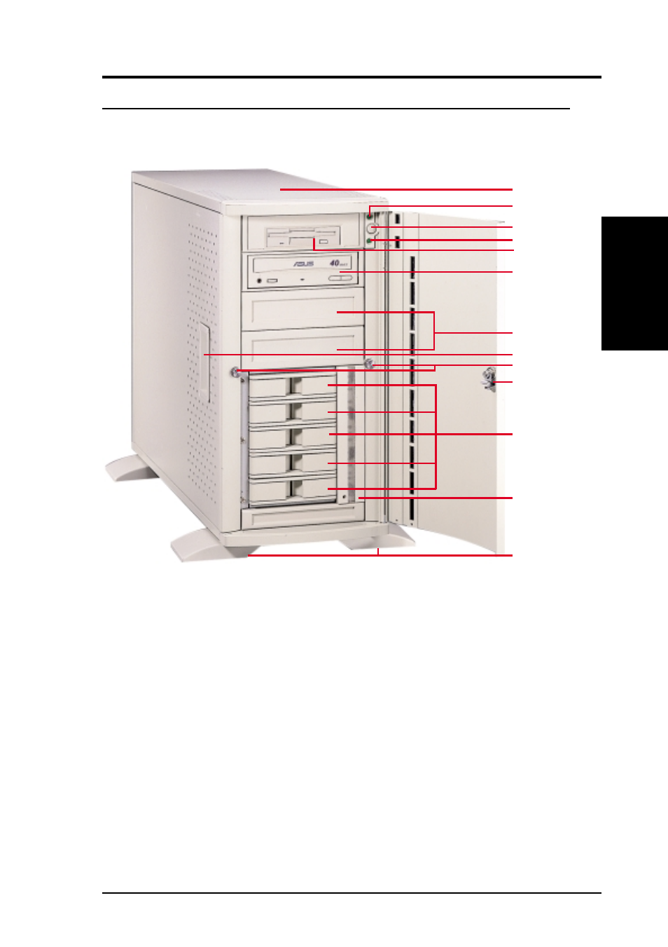 System overview, 1 server front side | Asus AP2300 User Manual | Page 13 / 44