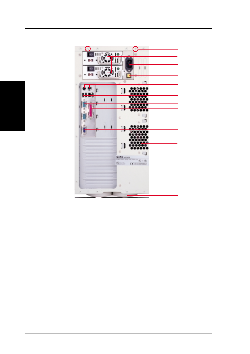 System overview, 2 server back side | Asus AP2300 User Manual | Page 14 / 44