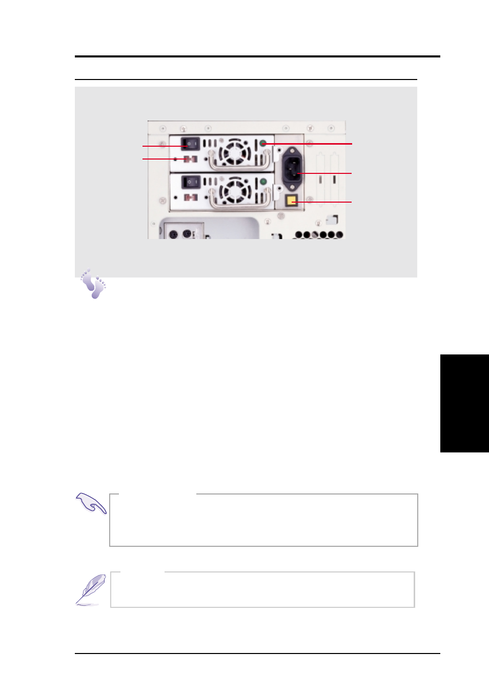 Hardware setup, 16 redundant power supply, Power supply components | Power module rating | Asus AP2300 User Manual | Page 35 / 44