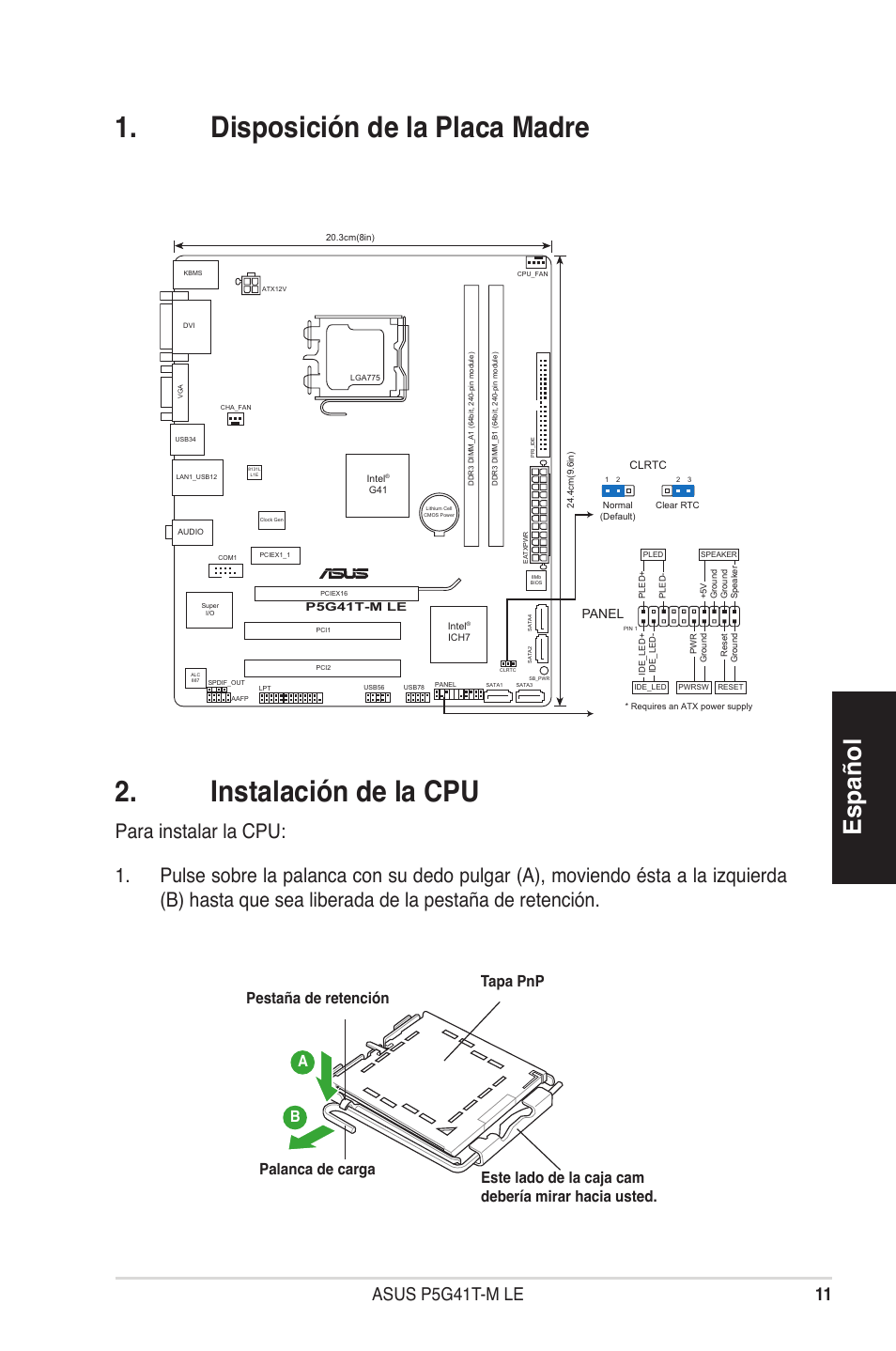 Español | Asus P5G41T-M LE User Manual | Page 11 / 41