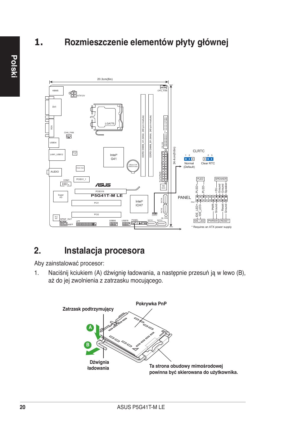 Polski, 0 asus p5g41t-m le | Asus P5G41T-M LE User Manual | Page 20 / 41