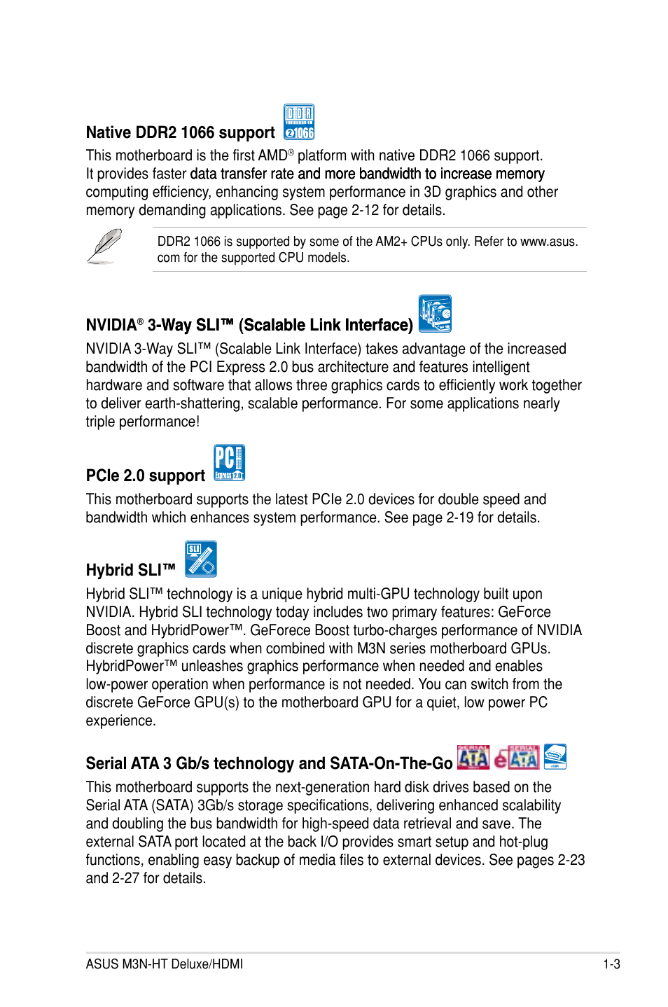 Asus M3N-HT Deluxe/Mempipe User Manual | Page 17 / 64