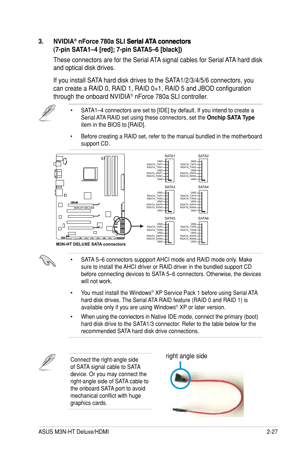 Right angle side 3. nvidia, Nforce 780a sli controller | Asus M3N-HT Deluxe/Mempipe User Manual | Page 51 / 64