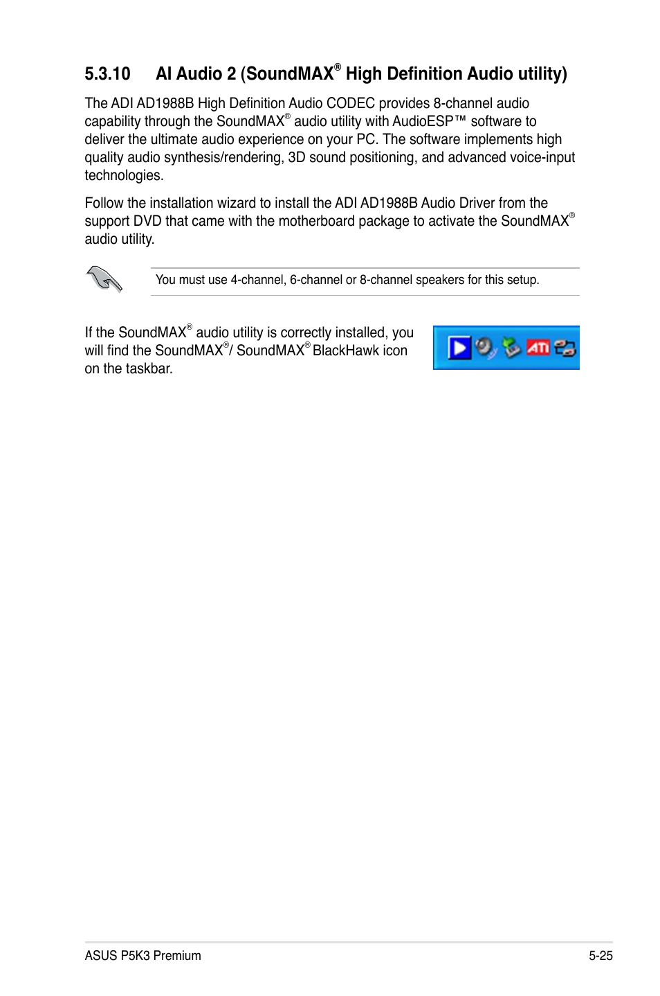 10 ai audio 2 (soundmax, High definition audio utility) | Asus P5K3 Premium/WiFi-AP User Manual | Page 129 / 176
