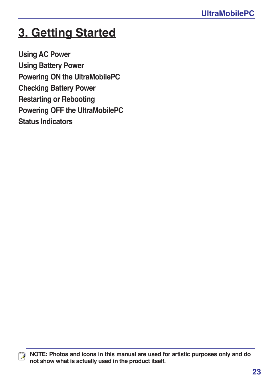 Getting started | Asus R2E User Manual | Page 23 / 66