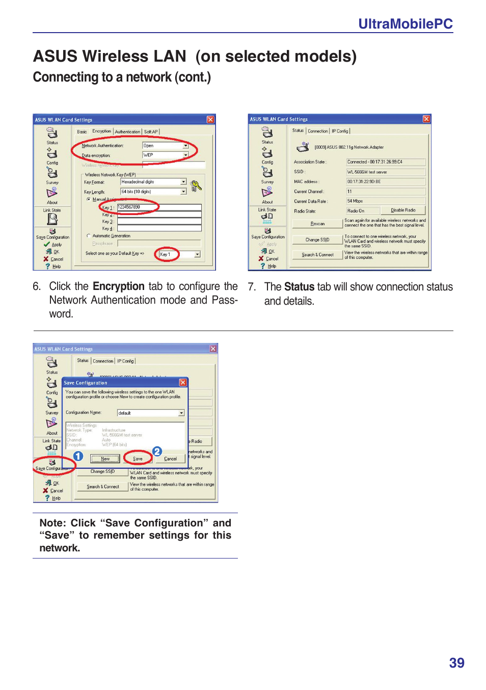 Asus wireless lan (on selected models), Ultramobilepc 3, Connecting to a network (cont.) | Asus R2E User Manual | Page 39 / 66