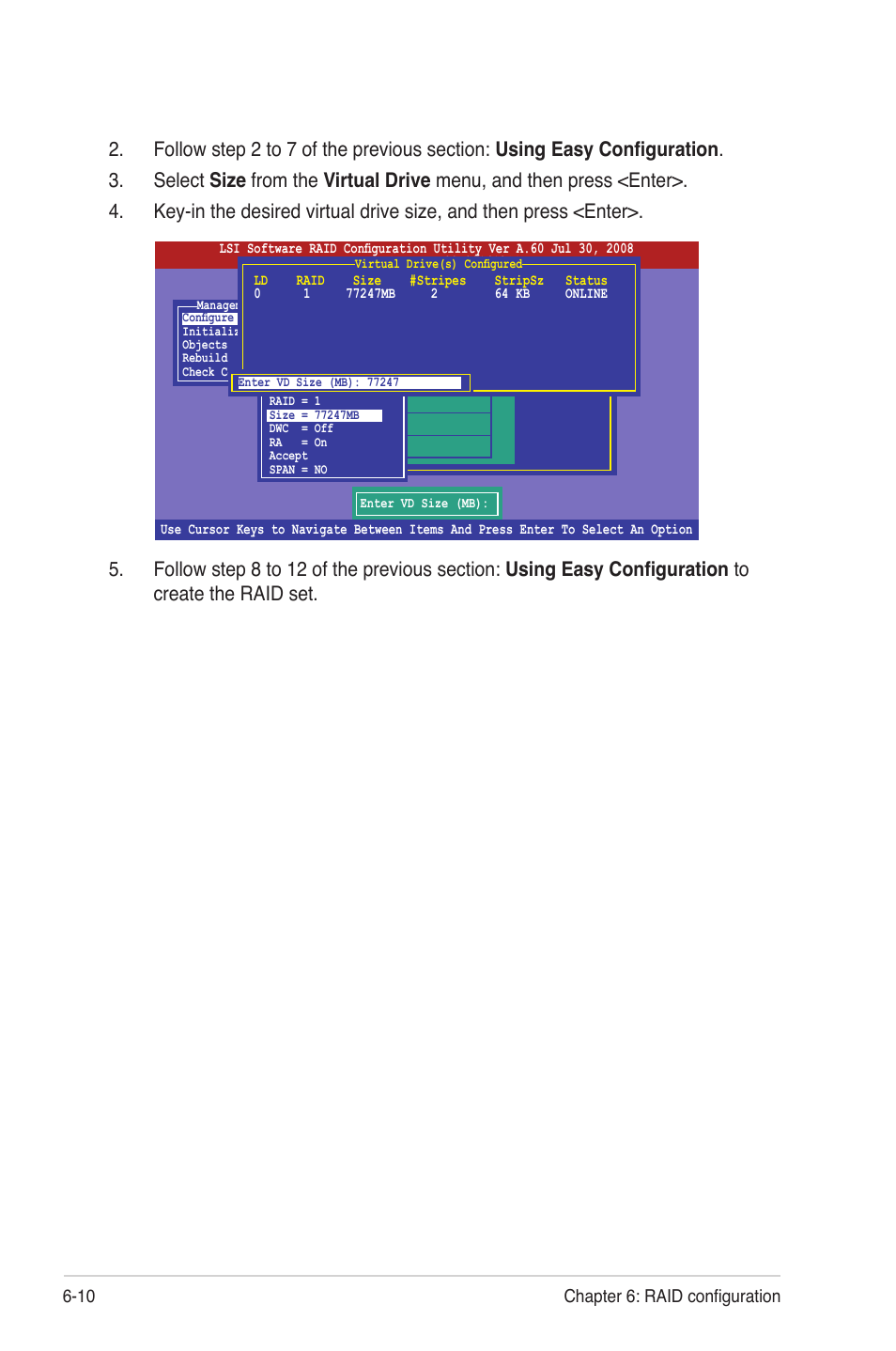 10 chapter 6: raid configuration | Asus RS720-E6/RS12 User Manual | Page 108 / 156