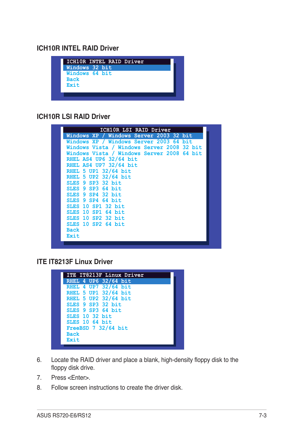 Ich10r intel raid driver | Asus RS720-E6/RS12 User Manual | Page 133 / 156