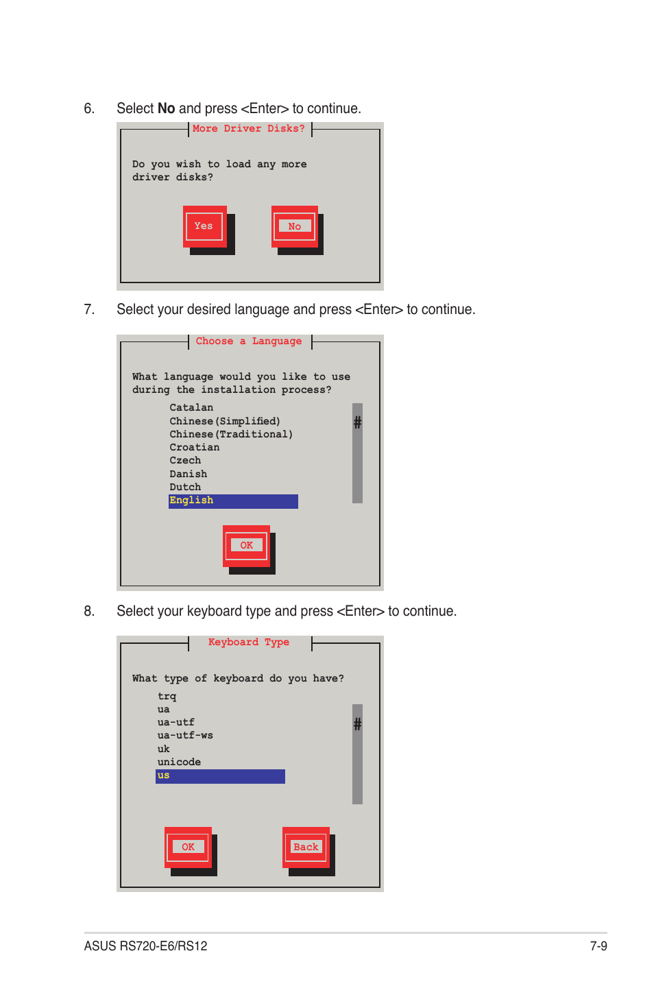 Select no and press <enter> to continue | Asus RS720-E6/RS12 User Manual | Page 139 / 156