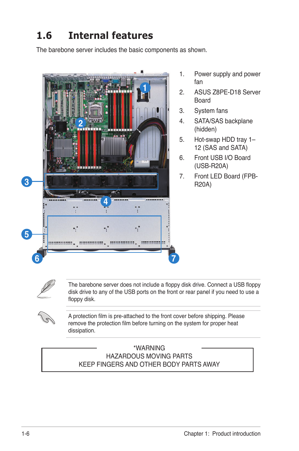 6 internal features, Internal features -6 | Asus RS720-E6/RS12 User Manual | Page 16 / 156