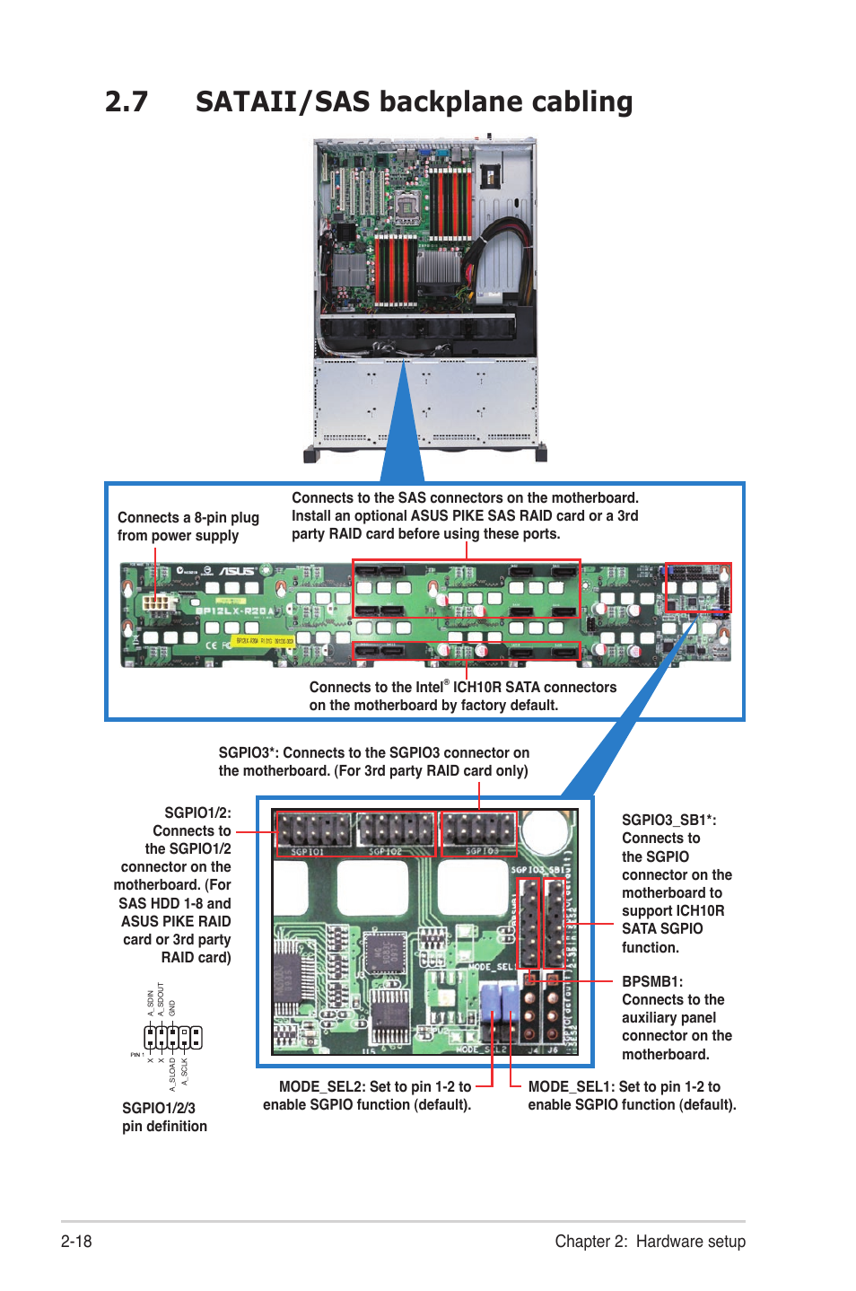 7 sataii/sas backplane cabling, Sataii/sas backplane cabling -18 | Asus RS720-E6/RS12 User Manual | Page 36 / 156