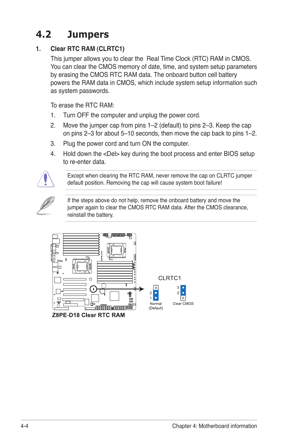 2 jumpers, Jumpers -4 | Asus RS720-E6/RS12 User Manual | Page 50 / 156
