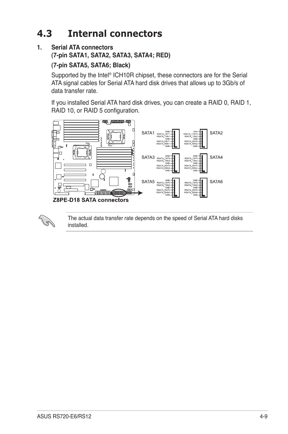 3 internal connectors, Internal connectors -9 | Asus RS720-E6/RS12 User Manual | Page 55 / 156
