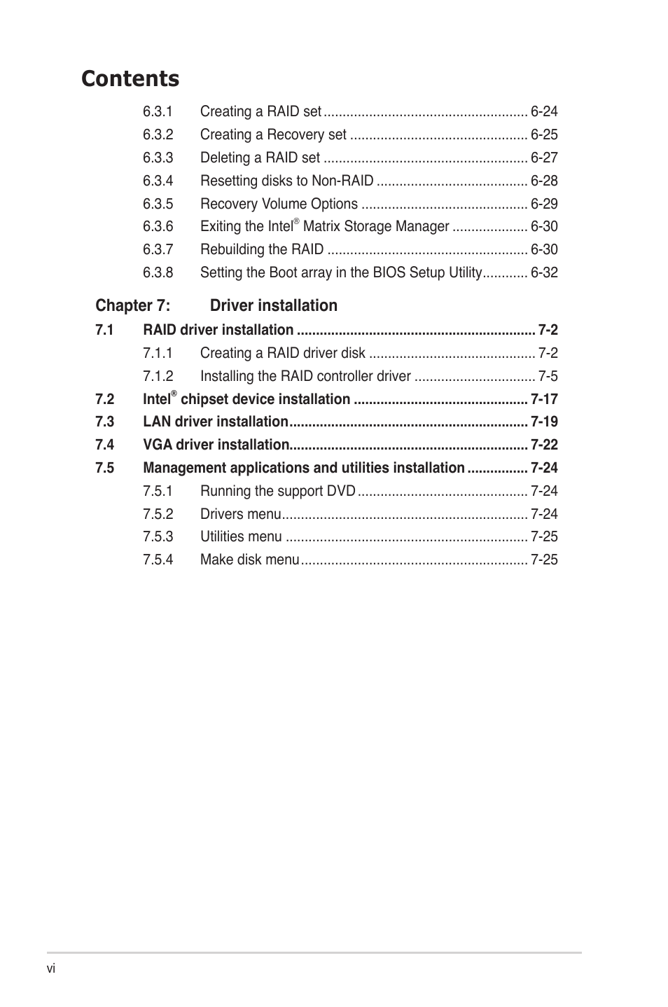 Asus RS720-E6/RS12 User Manual | Page 6 / 156