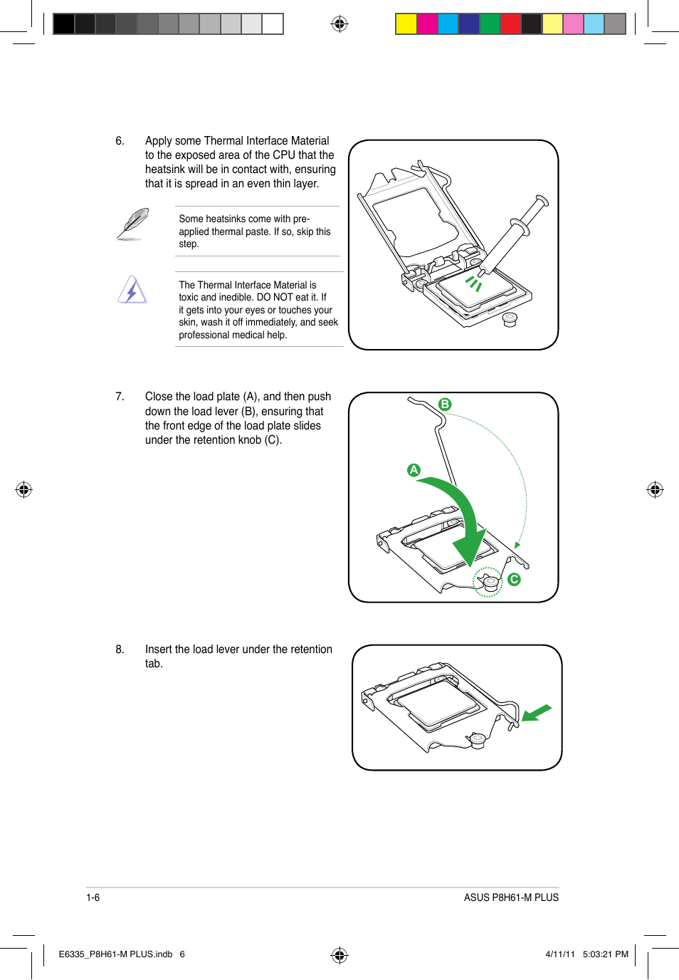 Asus P8H61-M PLUS User Manual | Page 16 / 60