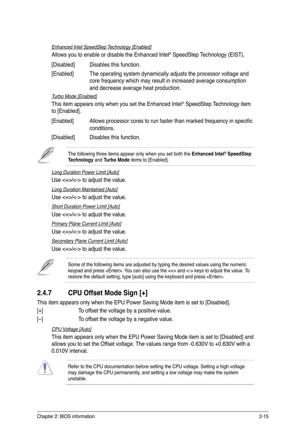 7 cpu offset mode sign, Cpu offset mode sign -15 | Asus P8H61 PRO User Manual | Page 57 / 74