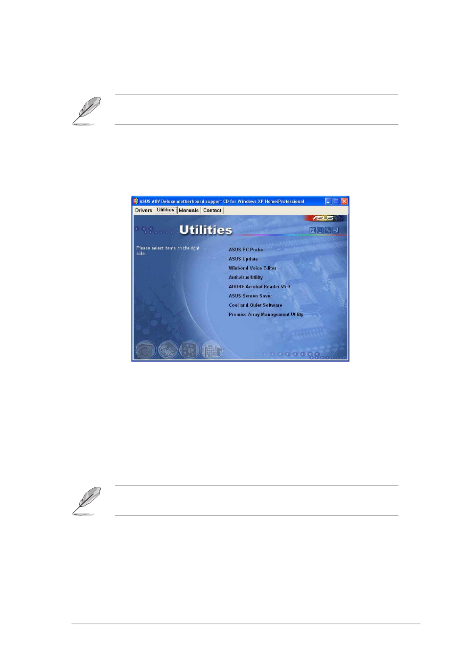 3 utilities menu | Asus A8V Deluxe User Manual | Page 111 / 144