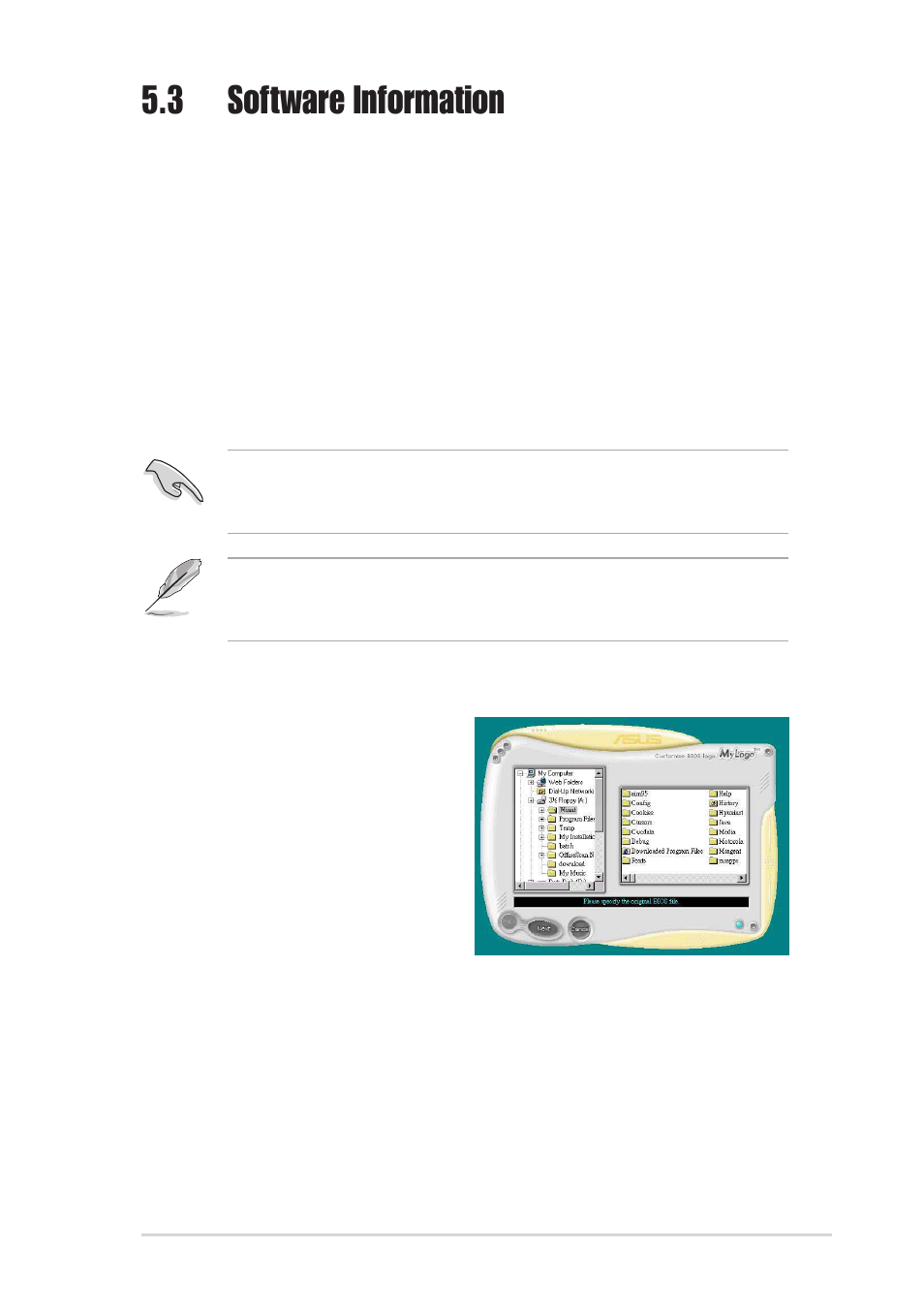3 software information, 1 asus mylogo2 | Asus A8V Deluxe User Manual | Page 115 / 144
