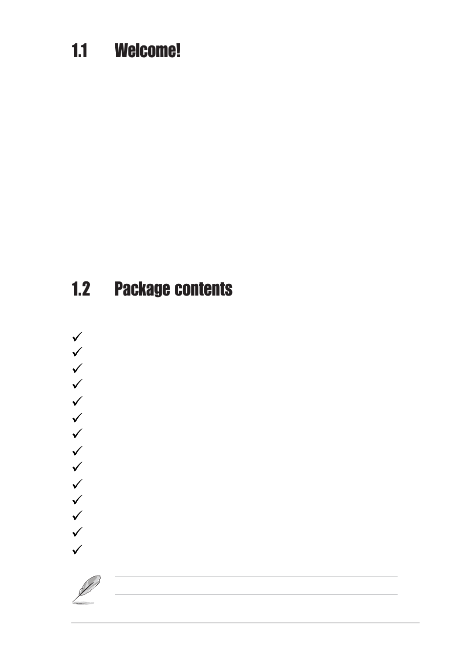 1 welcome, 2 package contents | Asus A8V Deluxe User Manual | Page 15 / 144