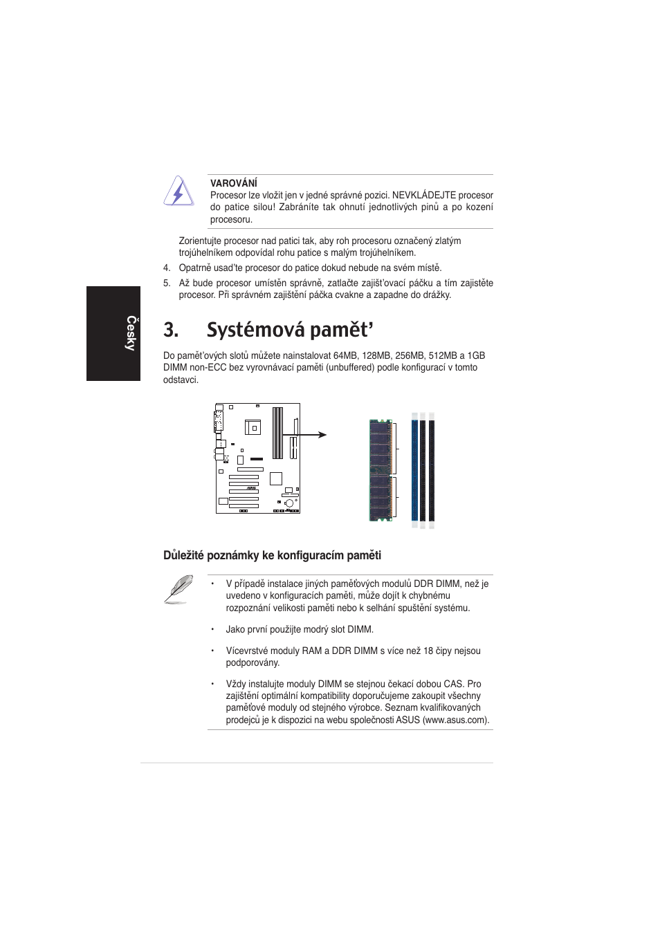 Systémová pamět | Asus K8N User Manual | Page 24 / 38