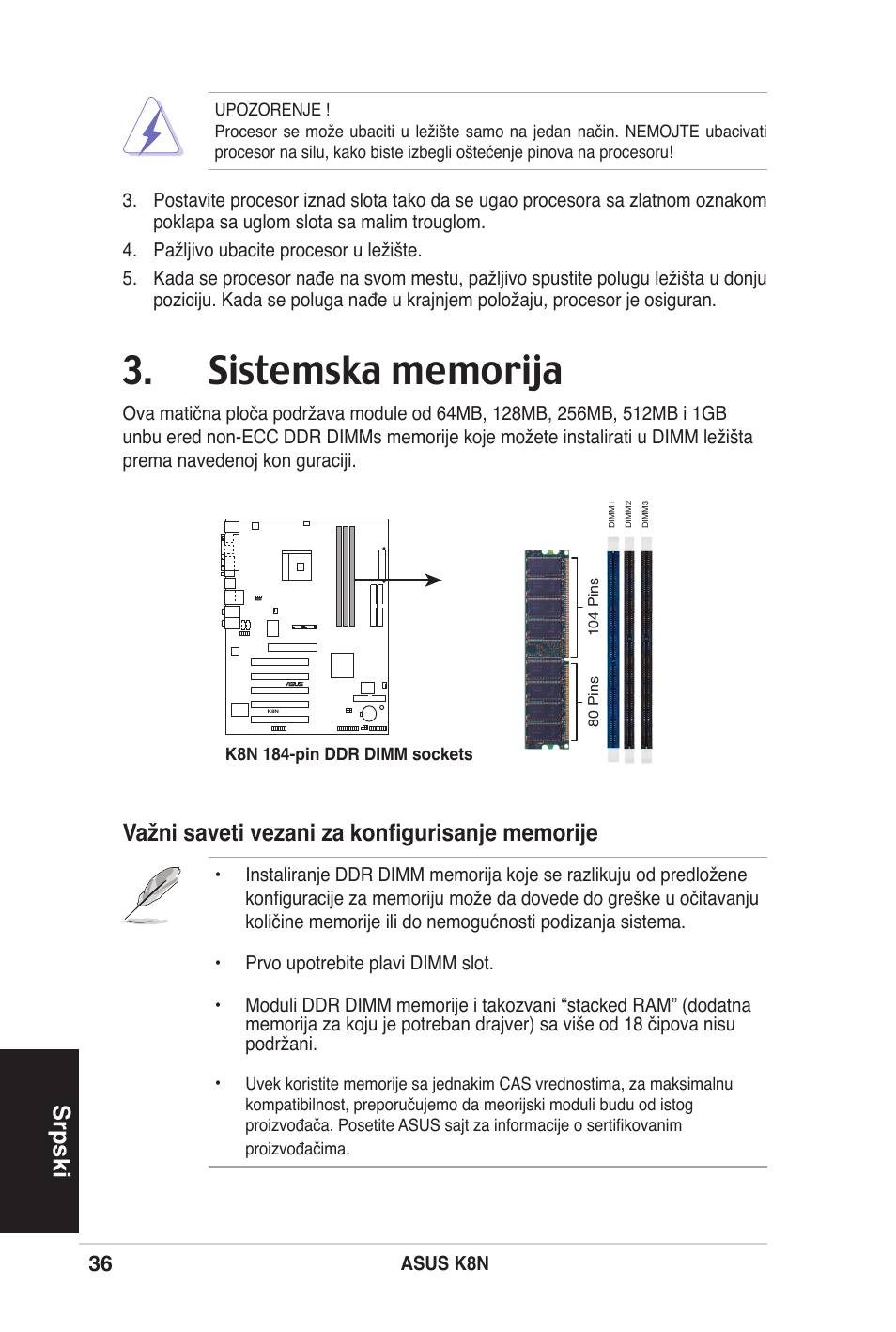 Srpski | Asus K8N User Manual | Page 36 / 38