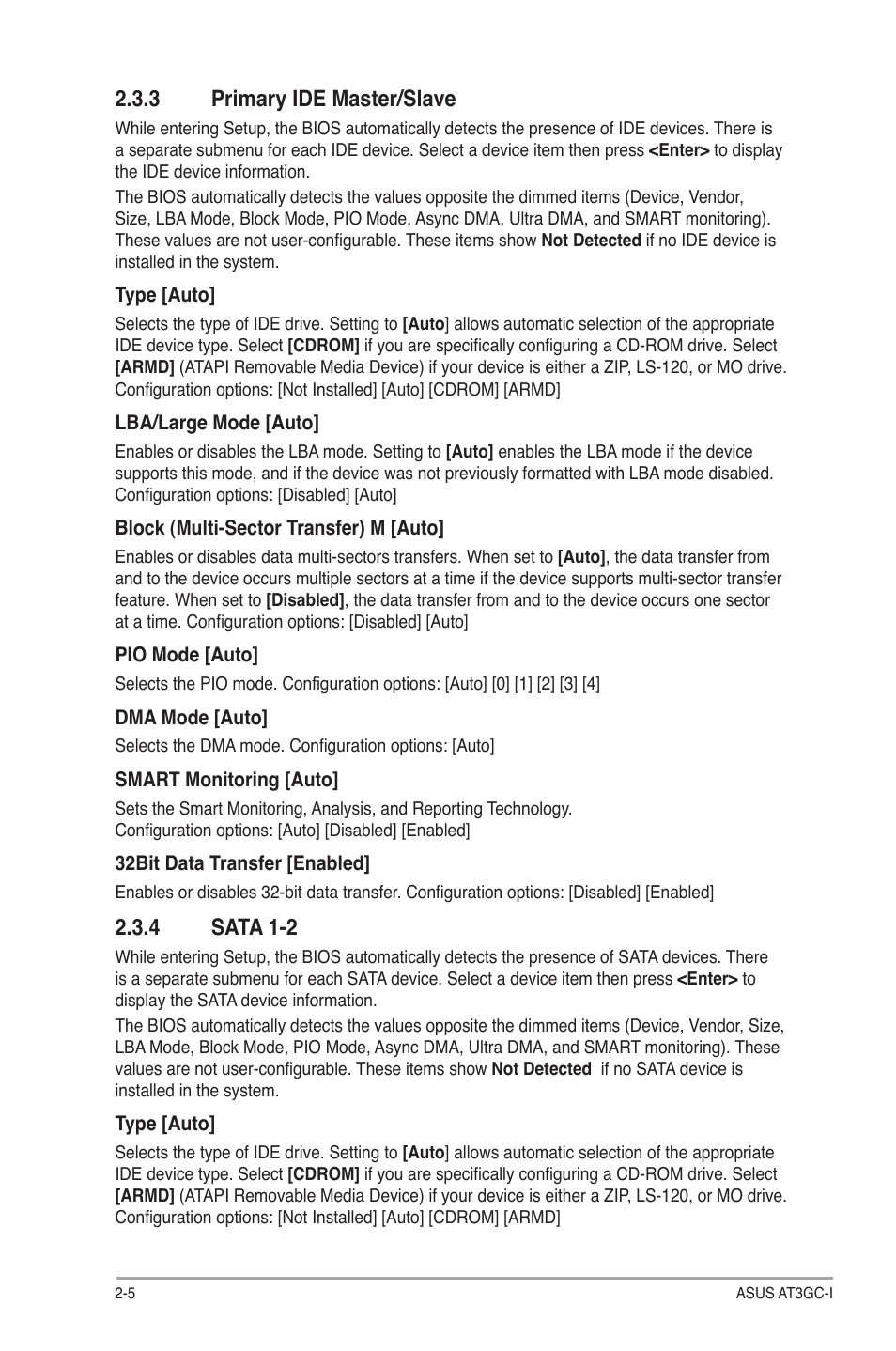 3 primary ide master/slave, 4 sata 1-2 | Asus AT3GC-I User Manual | Page 28 / 38