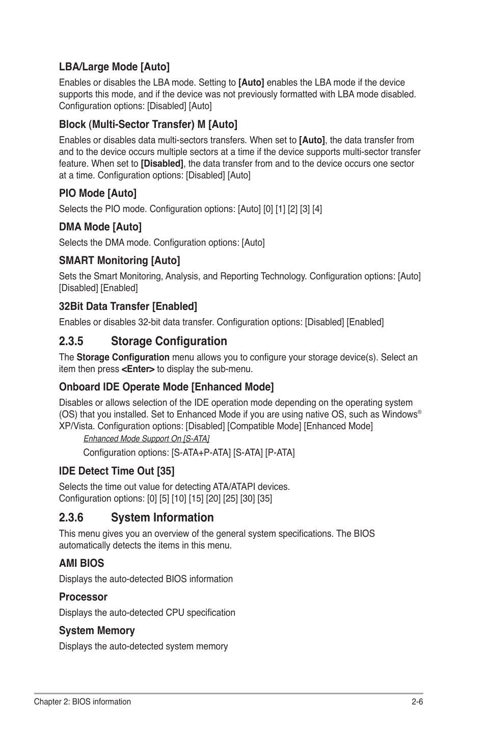 5 storage configuration, 6 system information | Asus AT3GC-I User Manual | Page 29 / 38