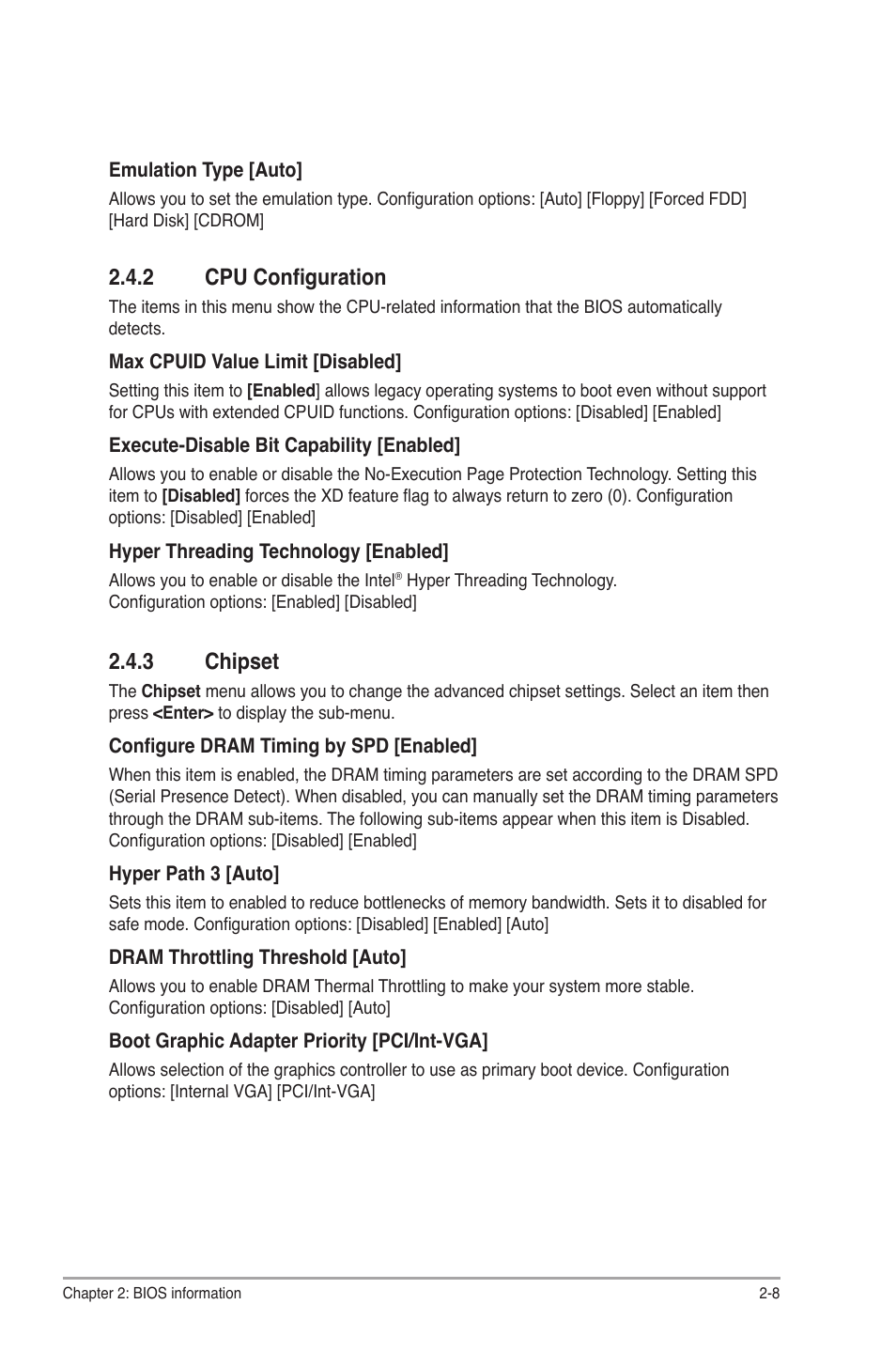 2 cpu configuration, 3 chipset | Asus AT3GC-I User Manual | Page 31 / 38