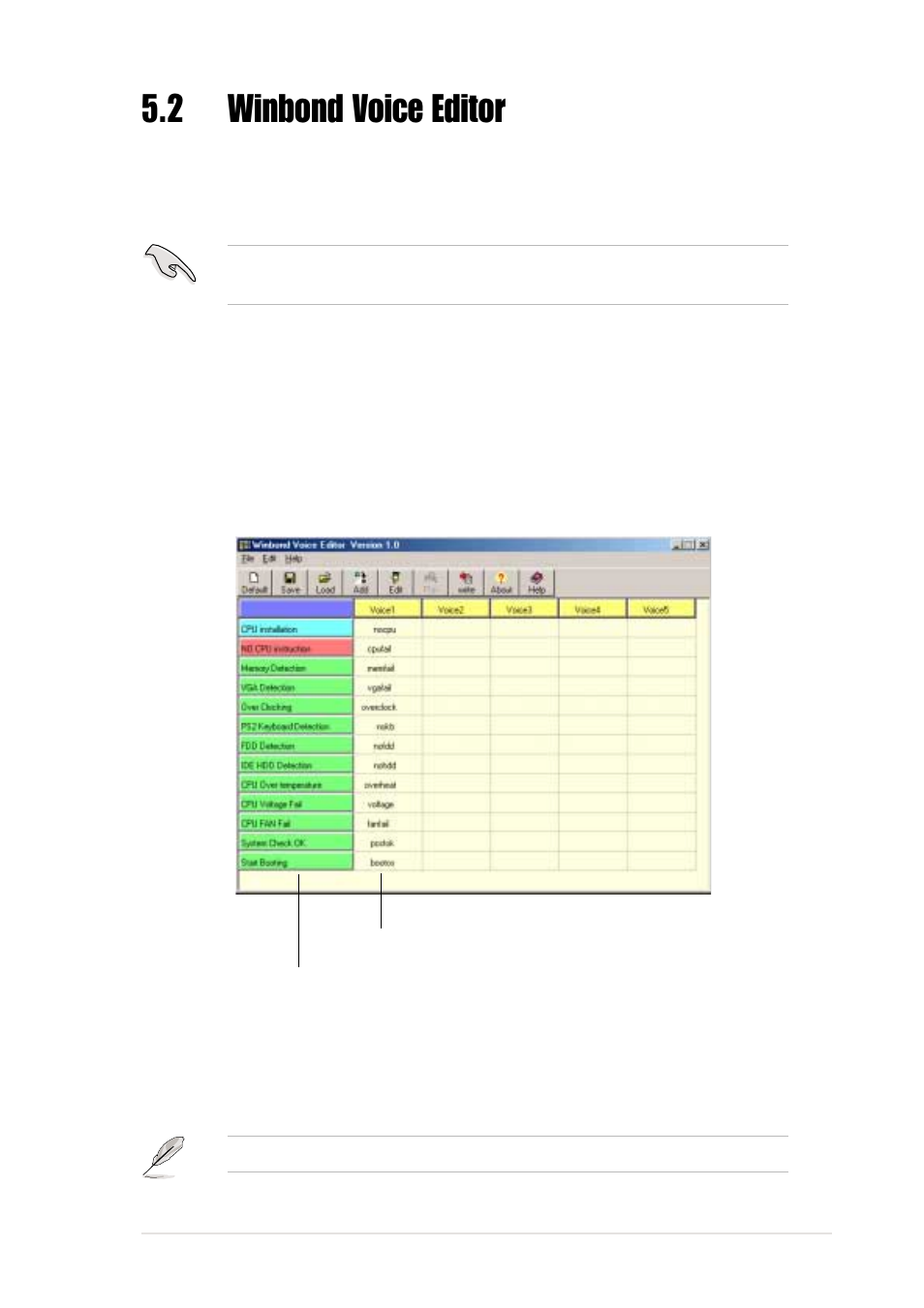 2 winbond voice editor | Asus AP1720-E1 User Manual | Page 105 / 124