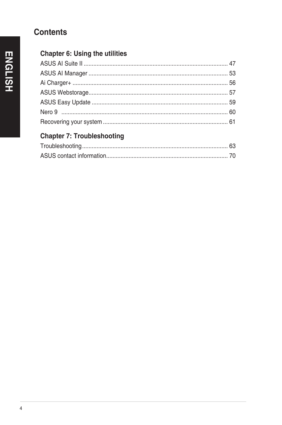 Asus CP6230 User Manual | Page 4 / 208