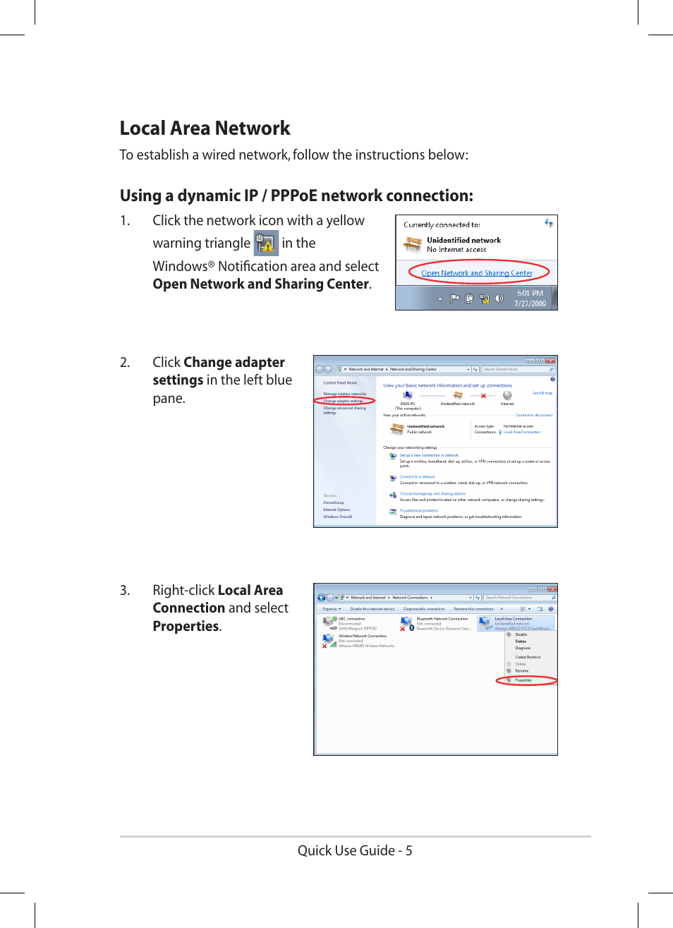 Local area network | Asus Eee PC 1005HA User Manual | Page 5 / 8