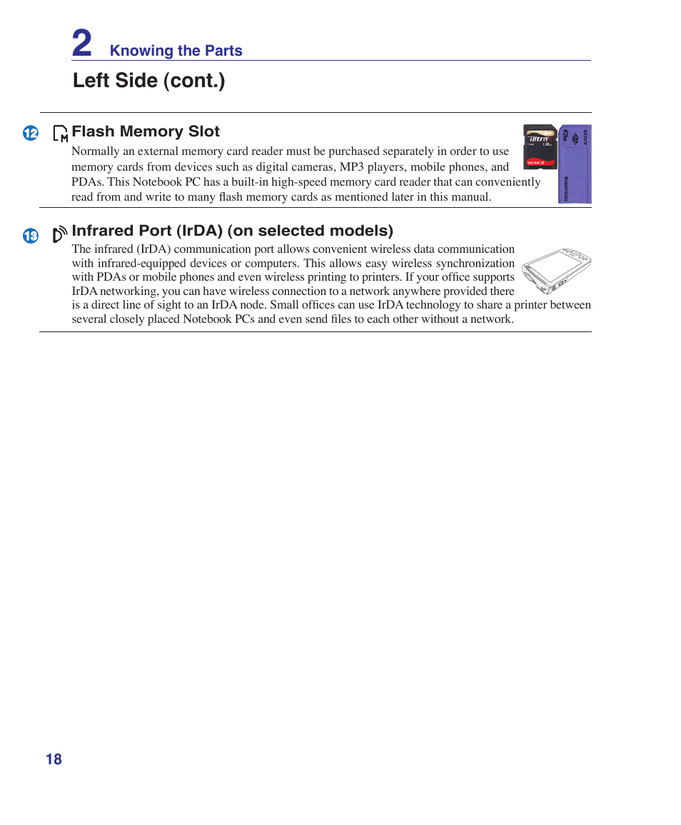 Left side (cont.) | Asus A7S User Manual | Page 18 / 89