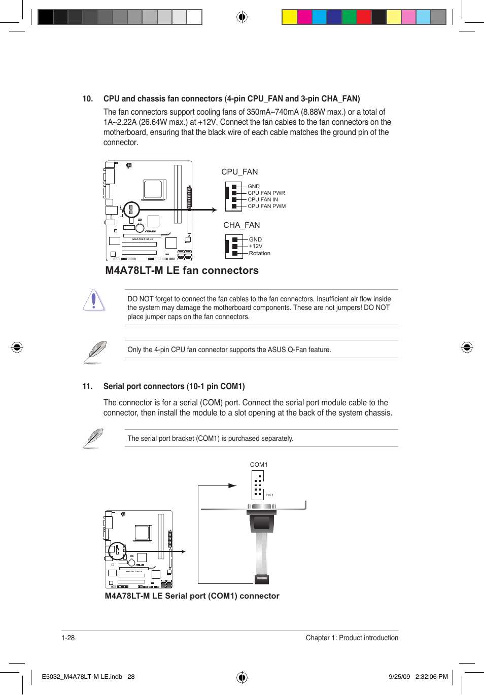 M4a78lt-m le fan connectors | Asus M4A78LT-M LE User Manual | Page 38 / 62