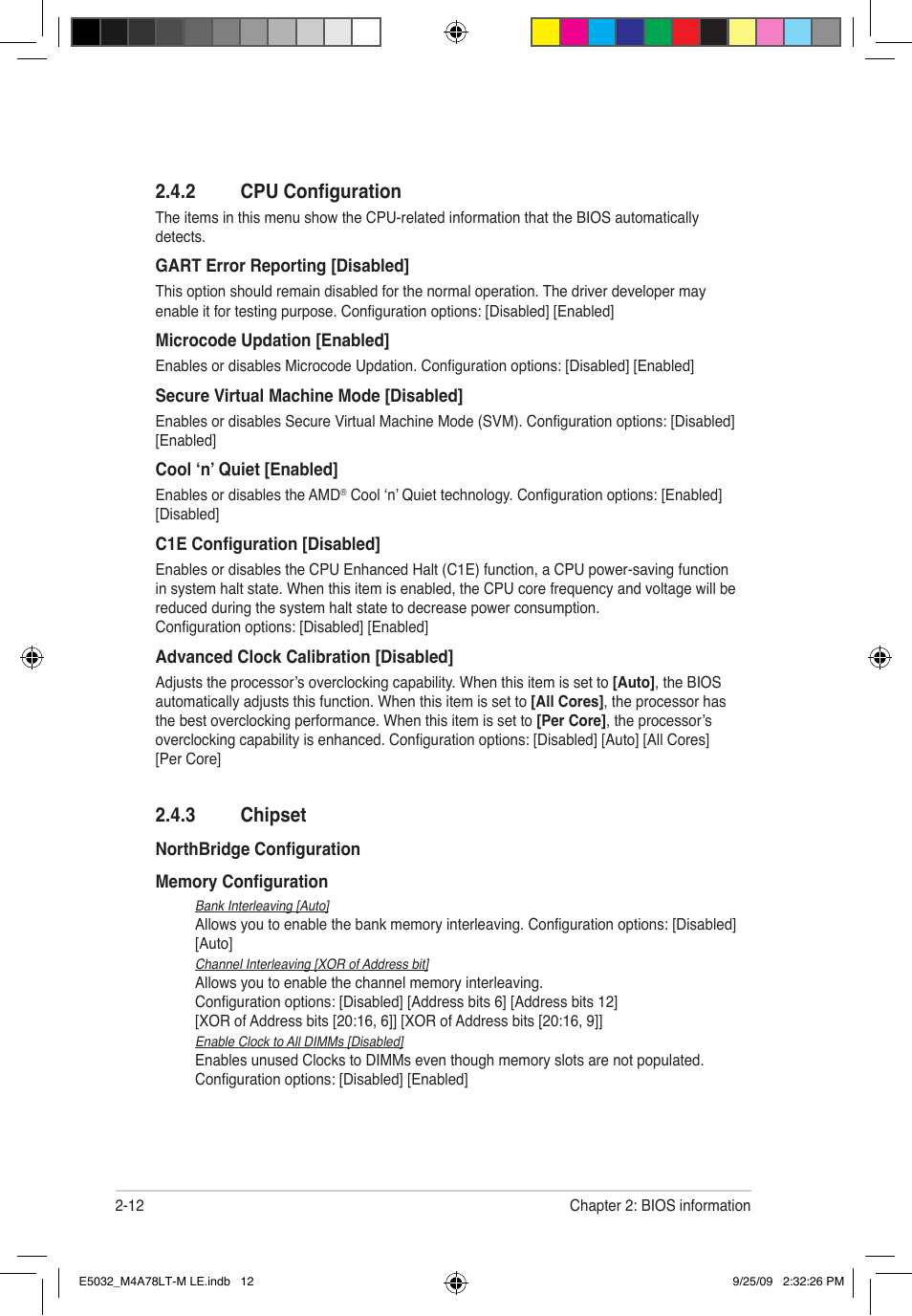 2 cpu configuration, 3 chipset | Asus M4A78LT-M LE User Manual | Page 52 / 62