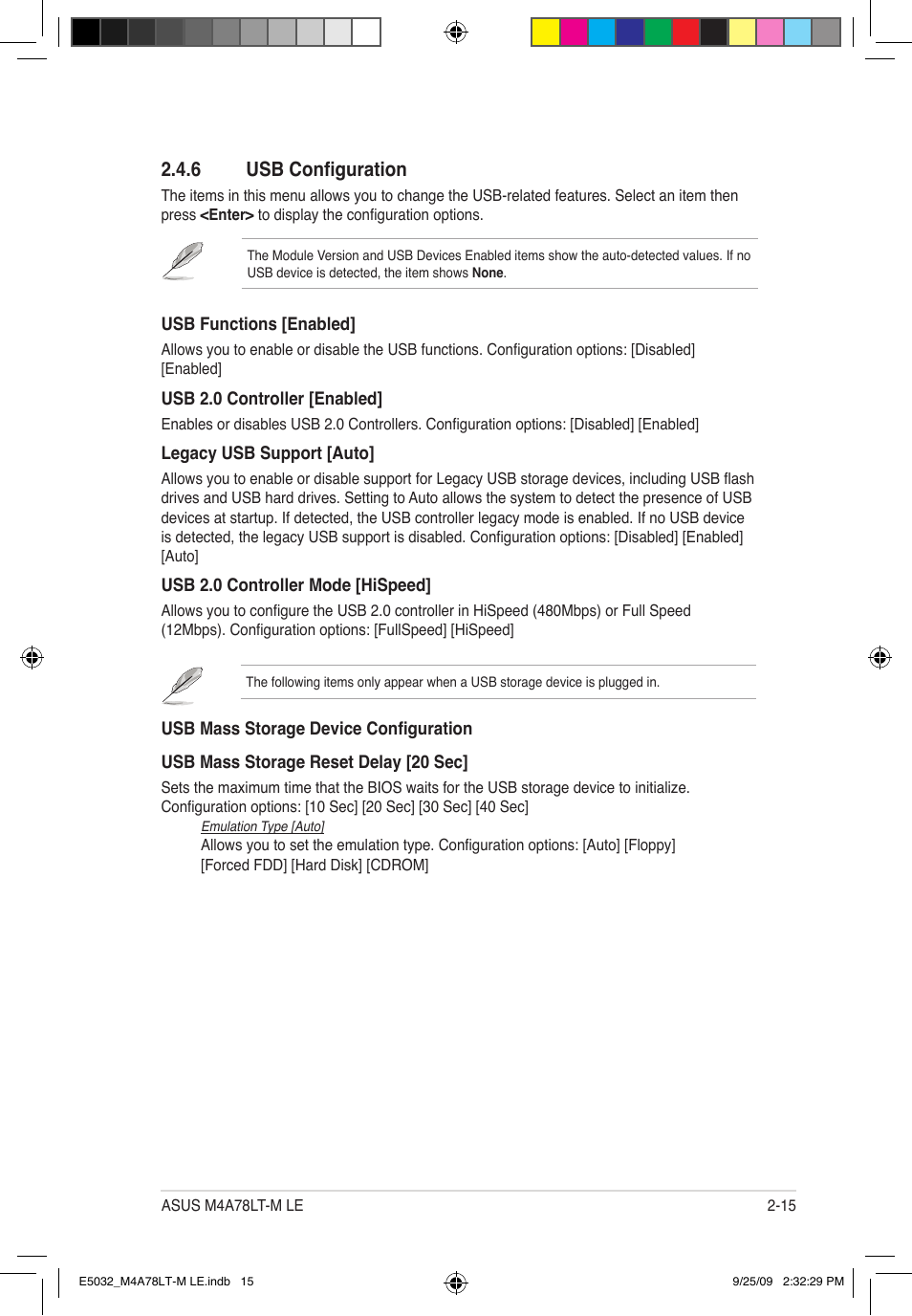 6 usb configuration | Asus M4A78LT-M LE User Manual | Page 55 / 62