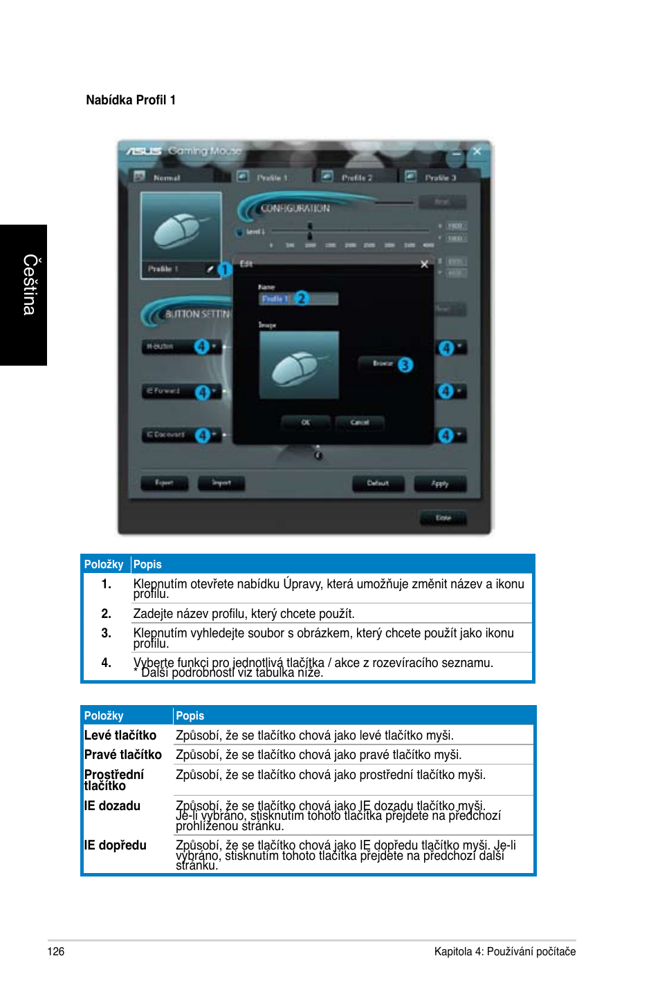 Čeština | Asus CG8565 User Manual | Page 126 / 410