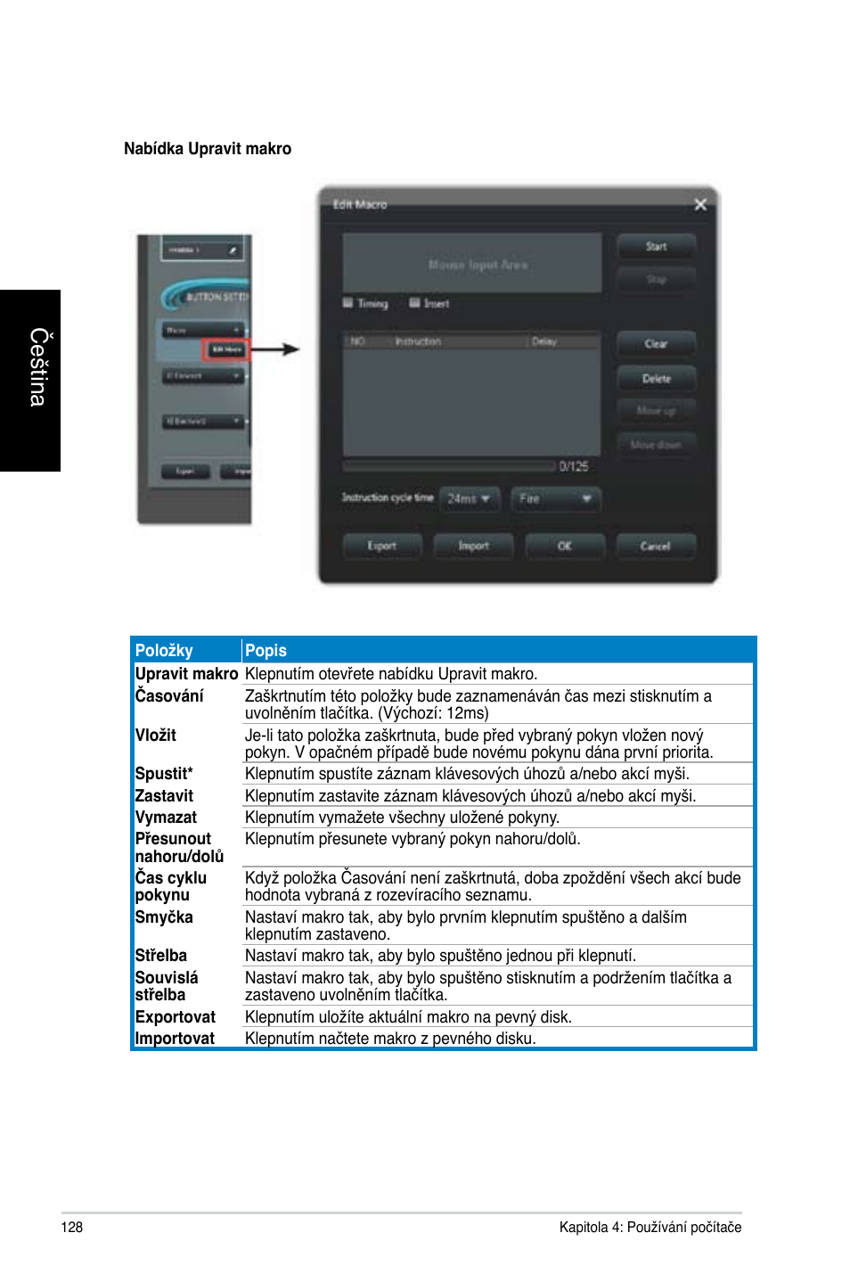 Čeština | Asus CG8565 User Manual | Page 128 / 410