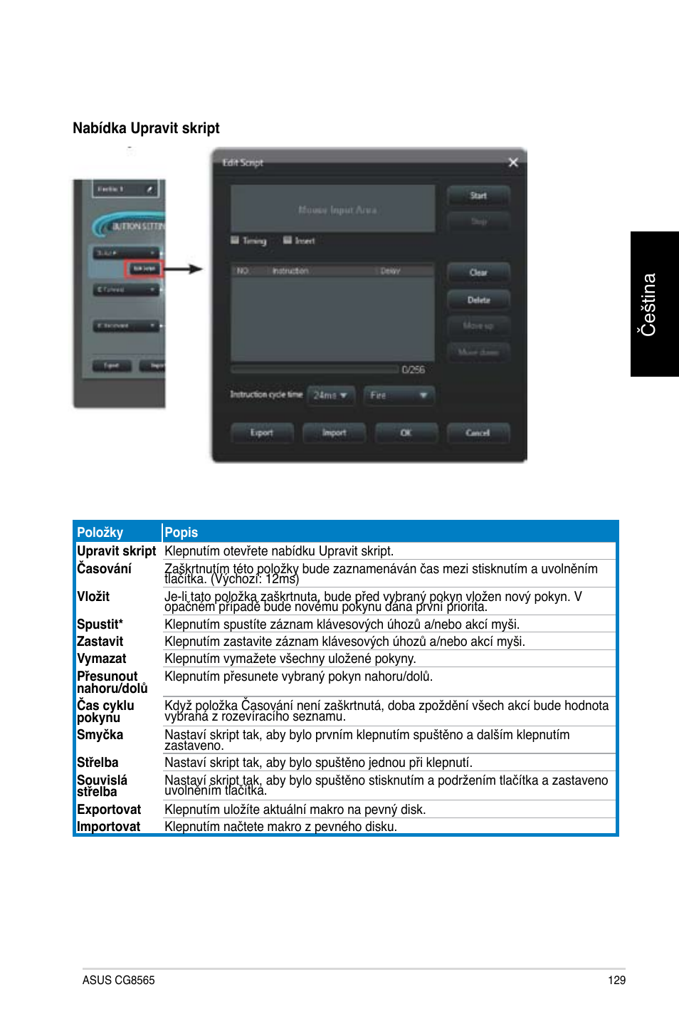 Čeština | Asus CG8565 User Manual | Page 129 / 410