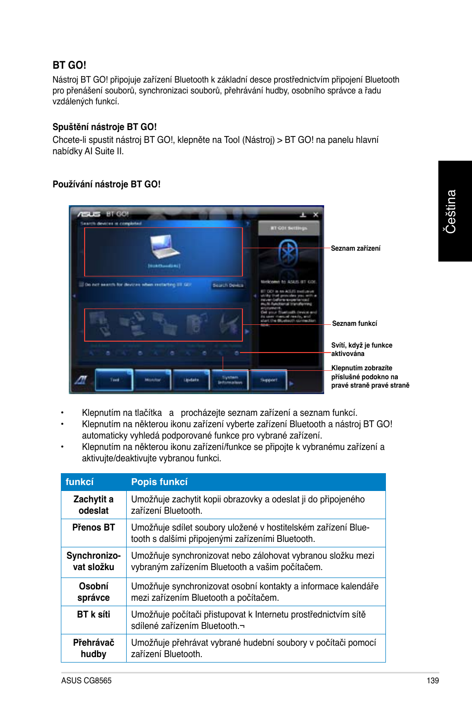 Čeština | Asus CG8565 User Manual | Page 139 / 410