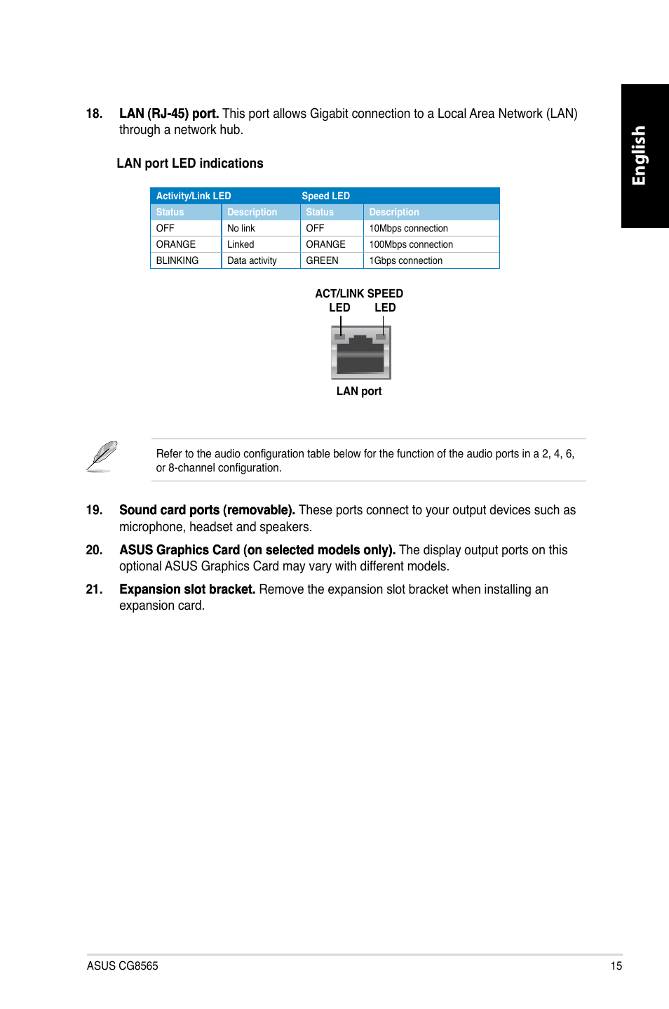 English | Asus CG8565 User Manual | Page 15 / 410