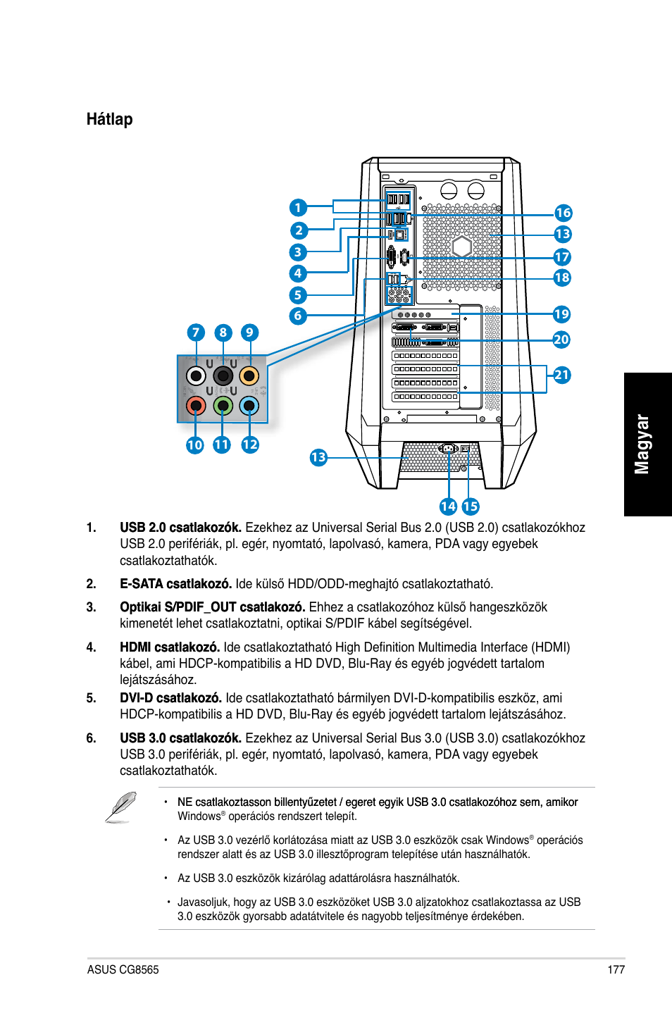 Mag ya r m ag ya r, Hátlap | Asus CG8565 User Manual | Page 177 / 410